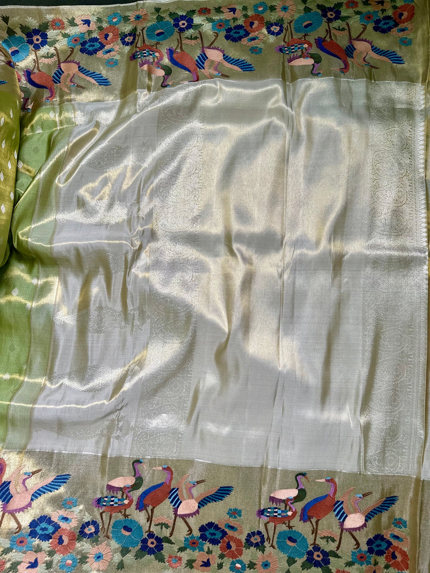 Kanchi Tissue Soft Silk Saree - Green