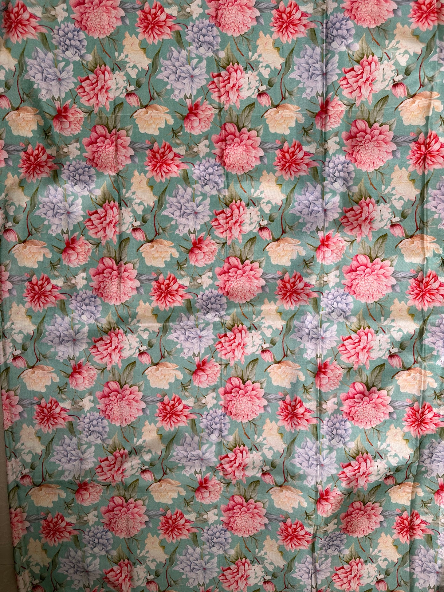 Sea Green Digital Print Pure Kanchi Silk Saree