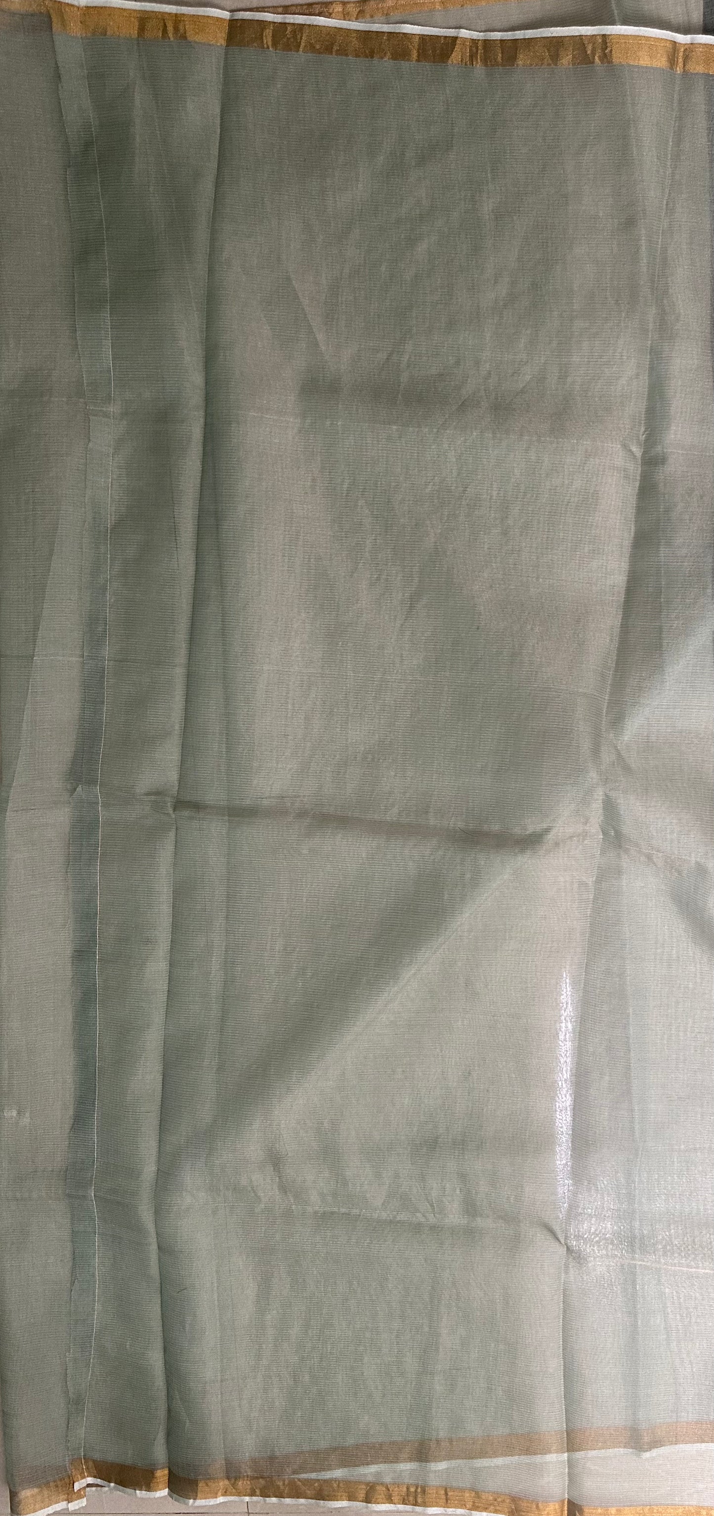 Light Grey Tissue Floral Skirt Border Embroidery Saree