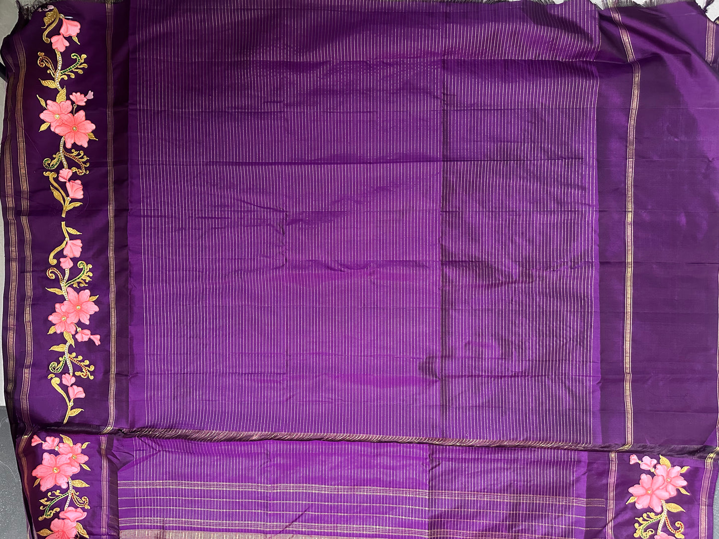 Tanjoor Hand Painted Pure Kanjeevaram Saree
