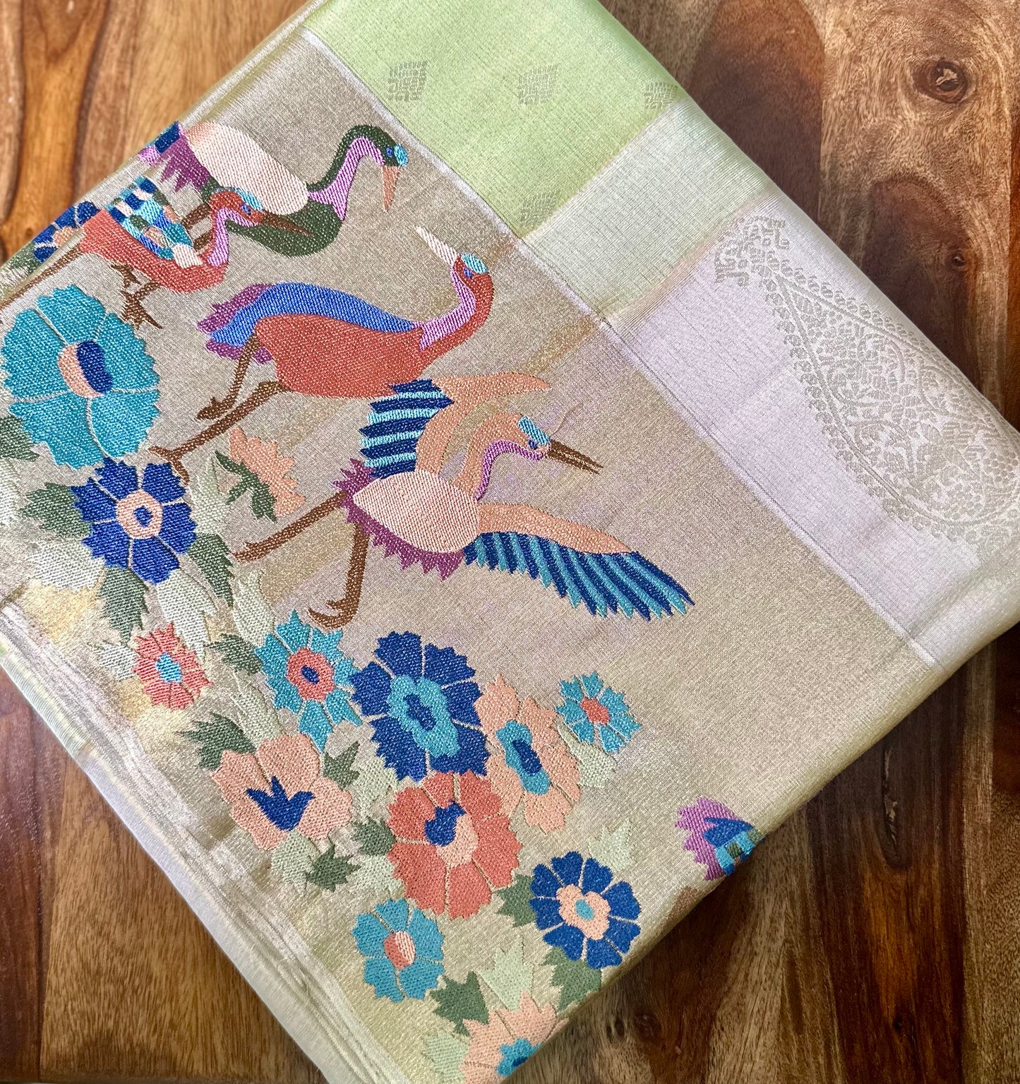 Kanchi Tissue Soft Silk Saree - Green