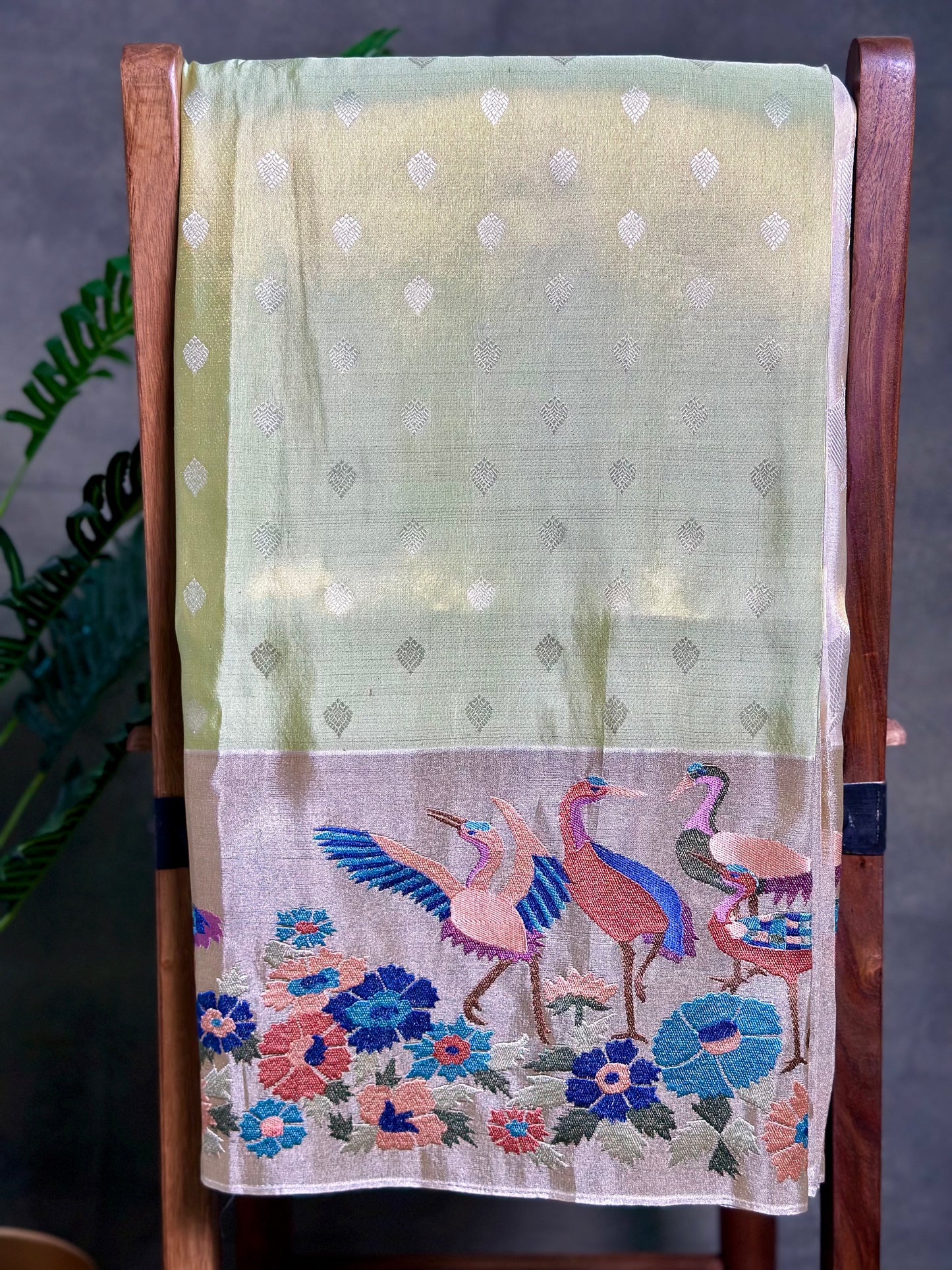 Kanchi Tissue Soft Silk Saree - Green