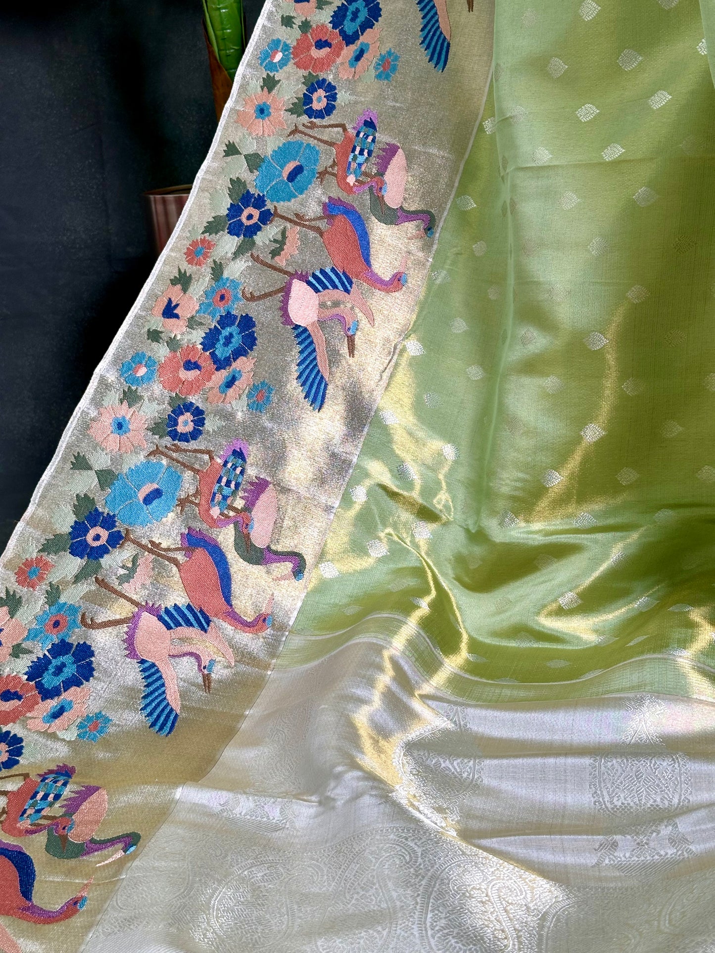 Kanchi Tissue Soft Silk Saree - Green