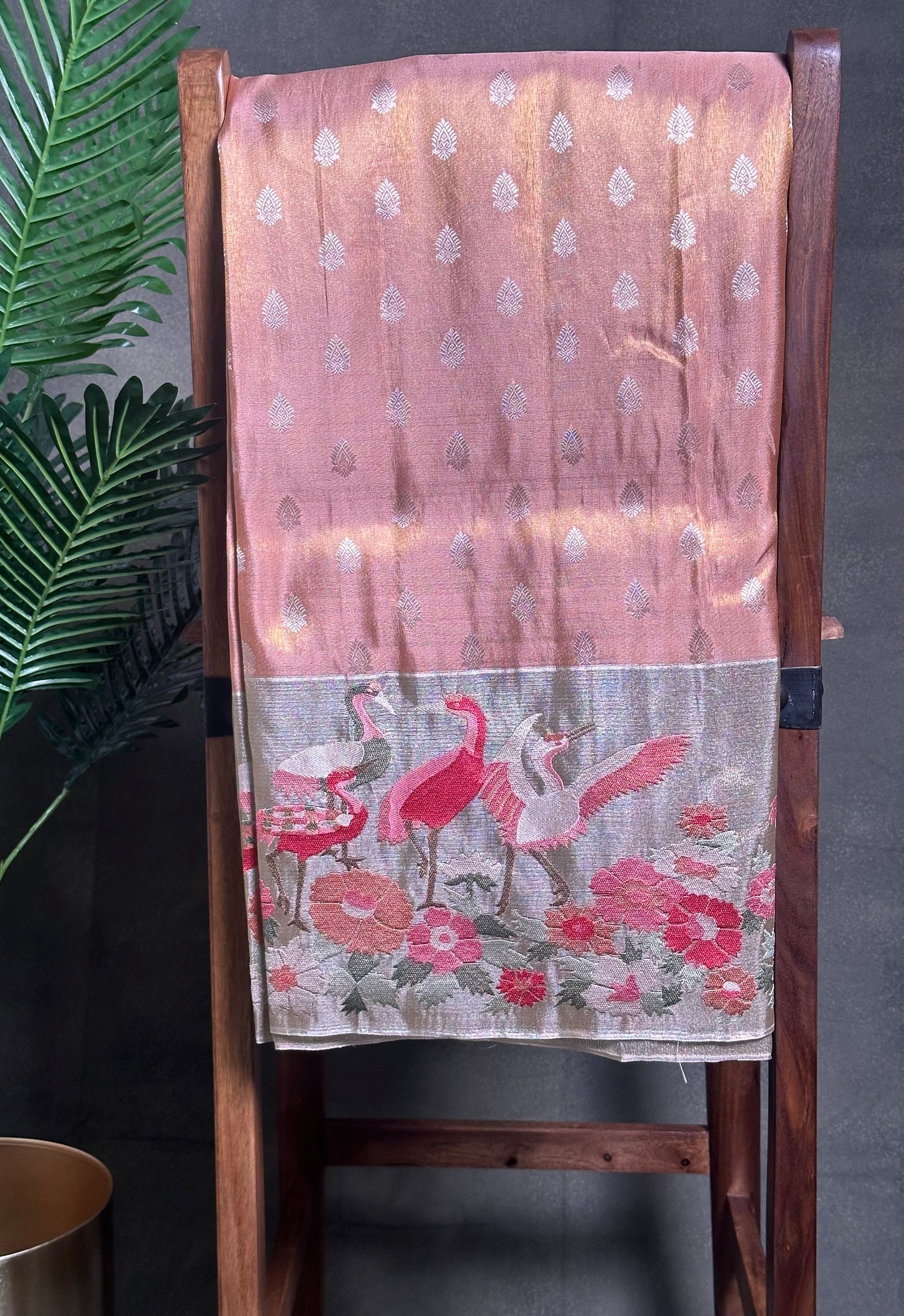 Kanchi Tissue Soft Silk Saree - Orange