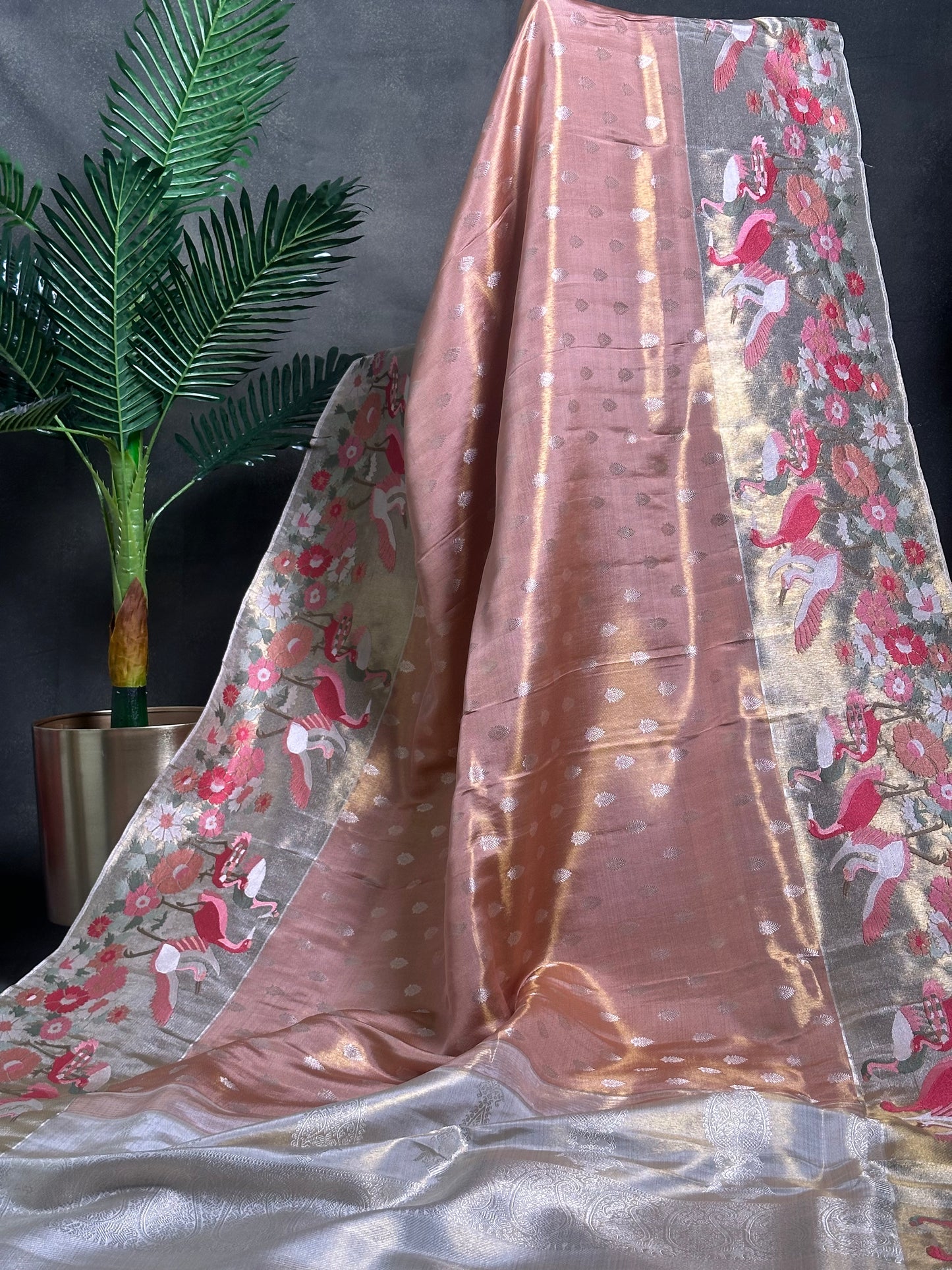 Kanchi Tissue Soft Silk Saree - Orange