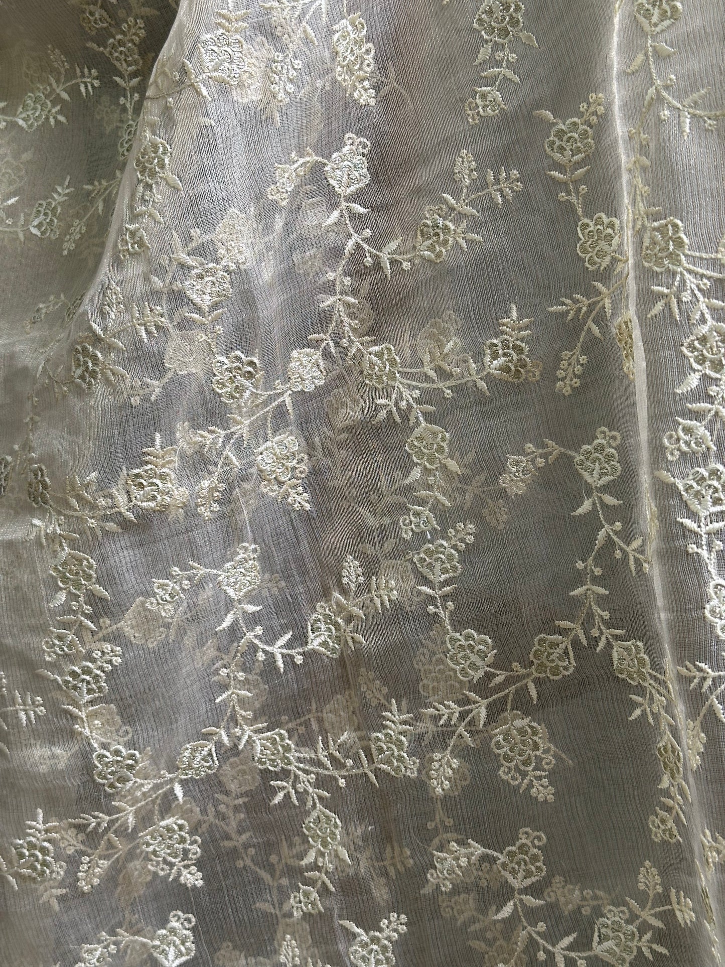 Tissue Self Embroidery Saree