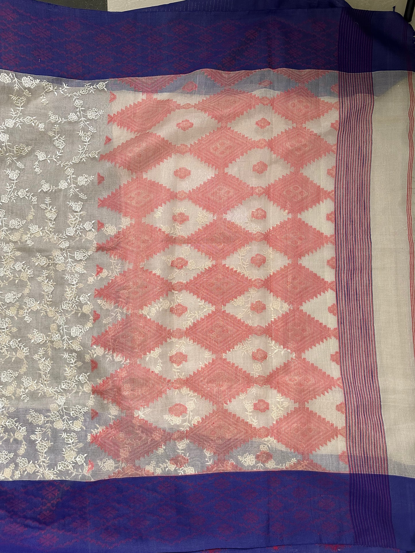 Tissue Self Embroidery Saree
