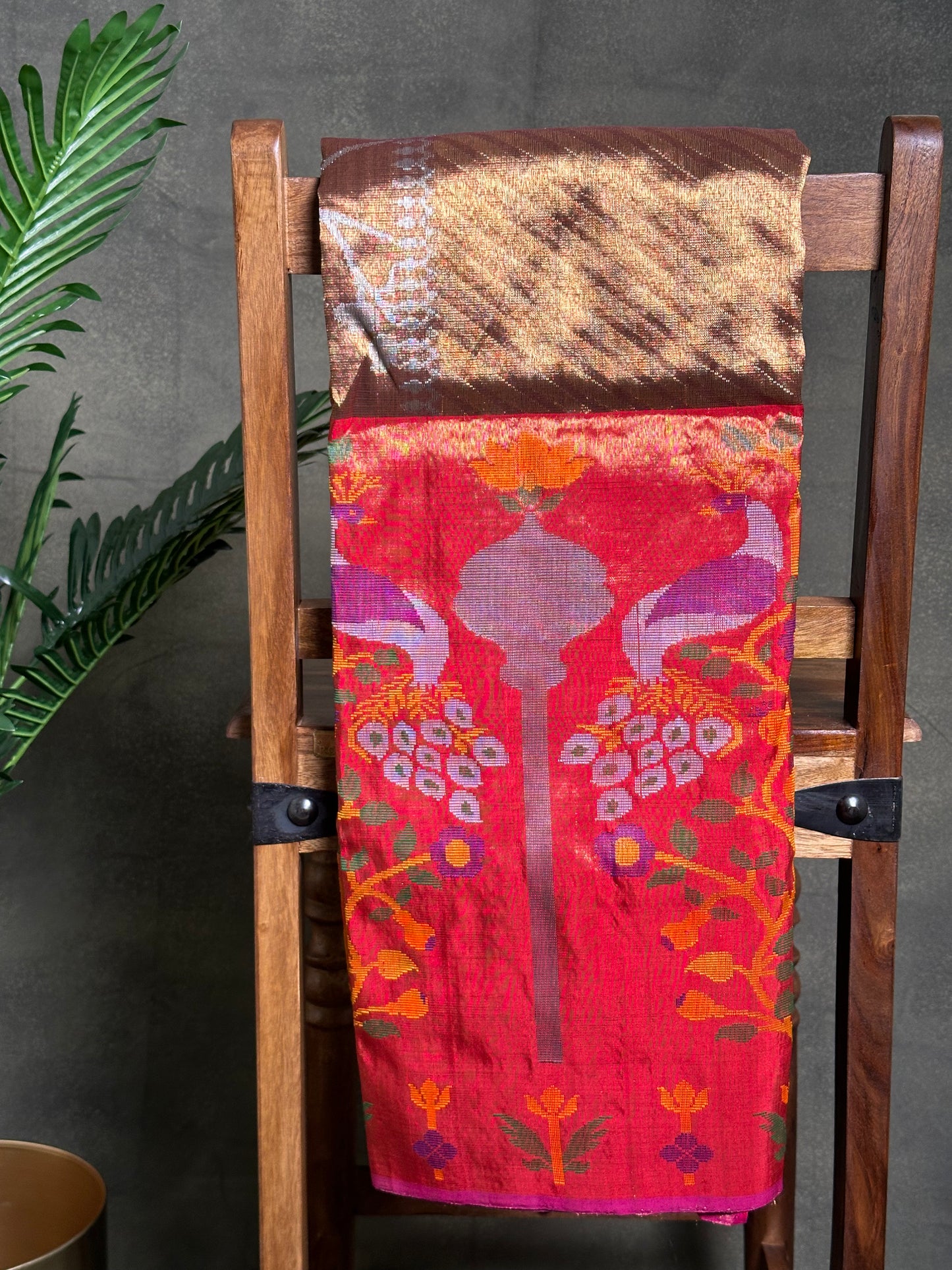 Pure Zari Kota Double Tissue Copper Saree (Pre-Order)