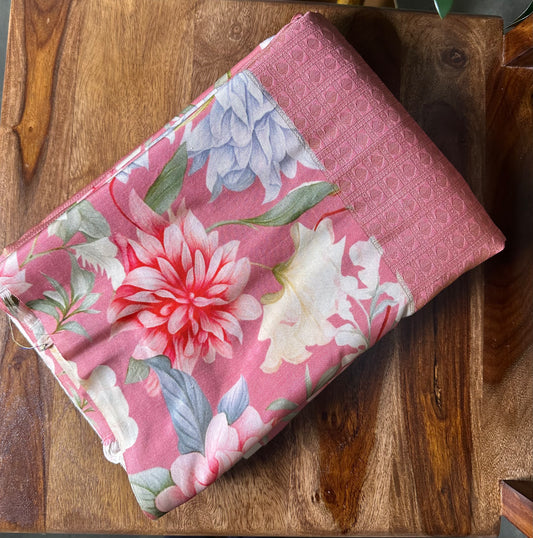 Pink Digital Print Pure Kanchi Silk Saree