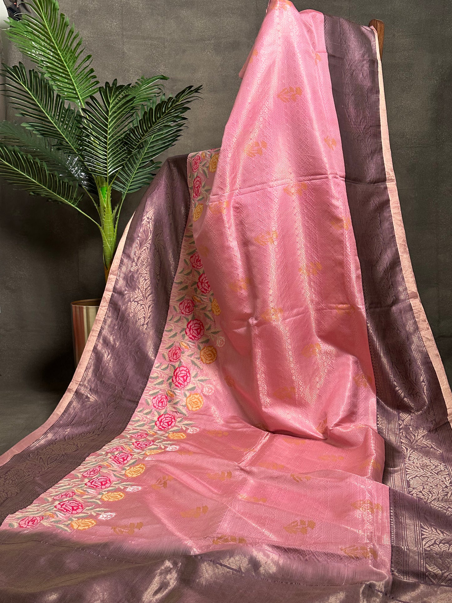 Pure Kanjeevaram Embroidery Handloom Saree