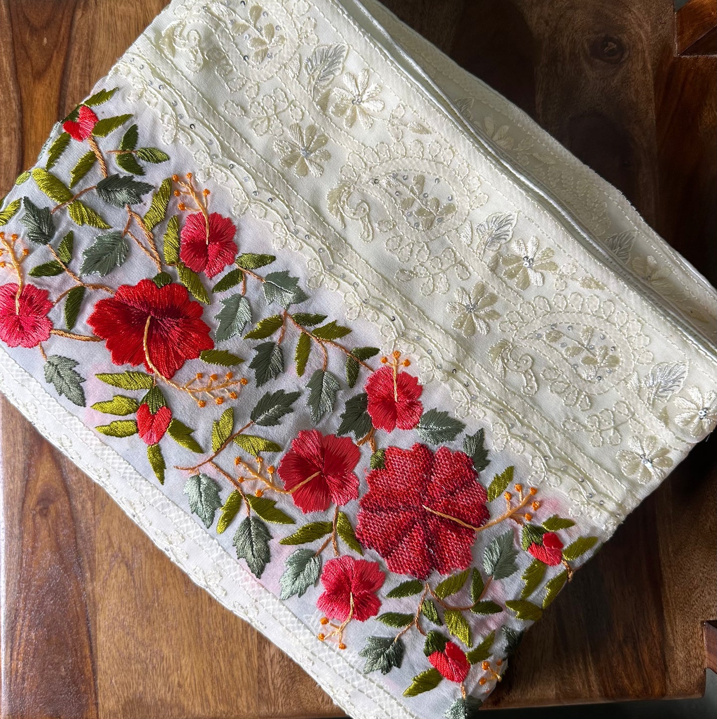 Parsigara Chikenkari Hand Embroidery Saree (Pre-Order)