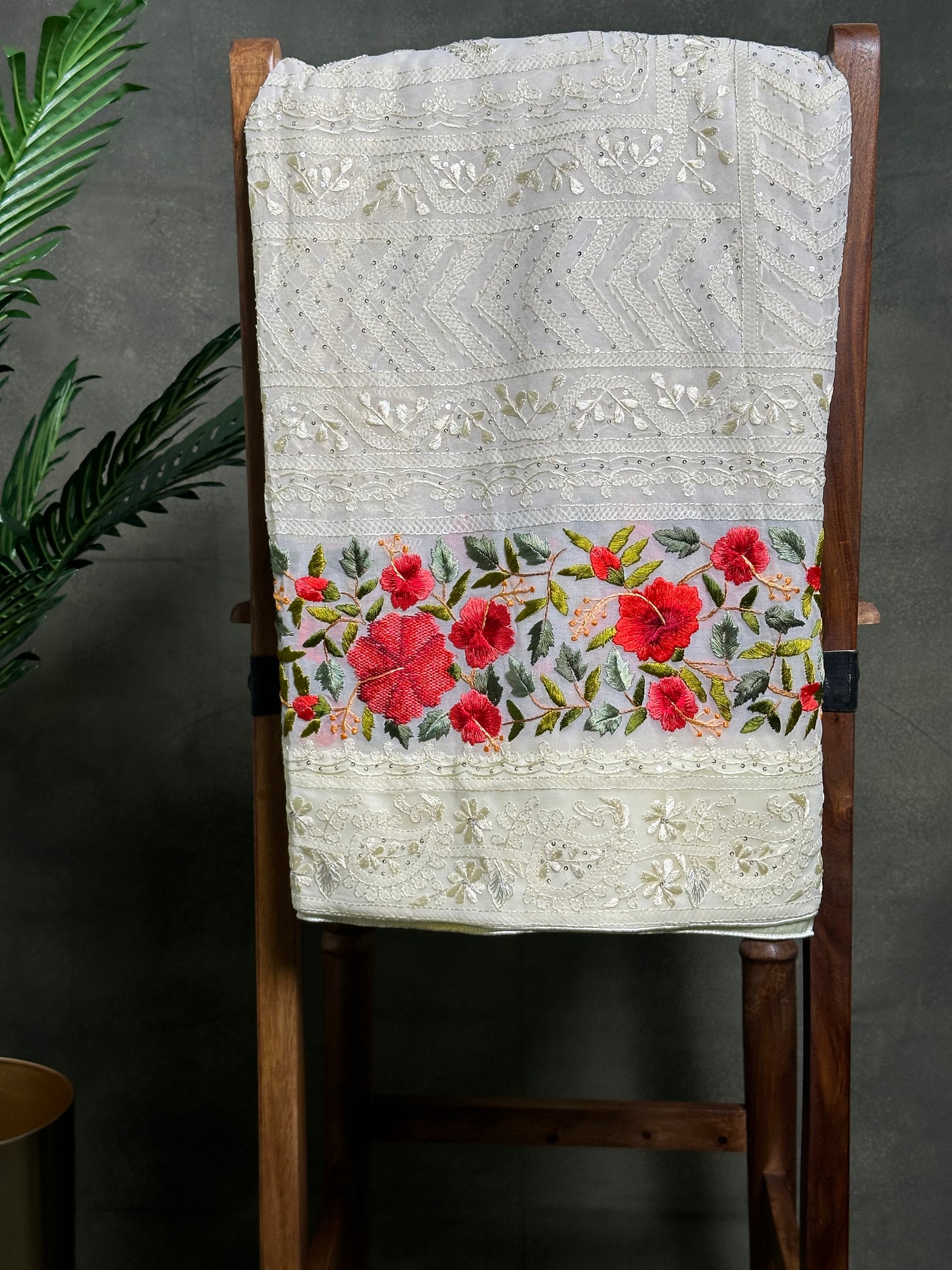 Parsigara Chikenkari Hand Embroidery Saree (Pre-Order)