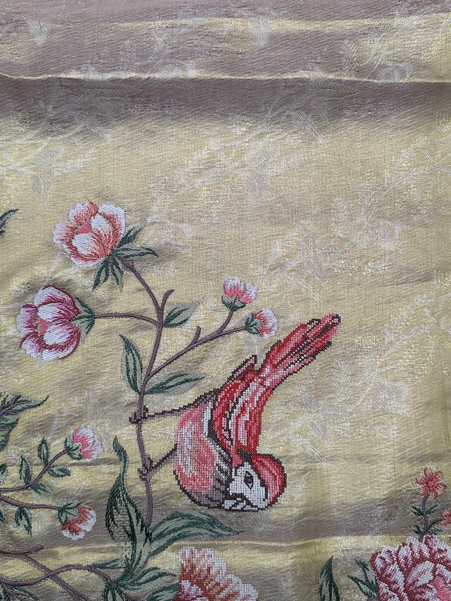 Pure Kanjeevaram Tissue Embroidery Saree